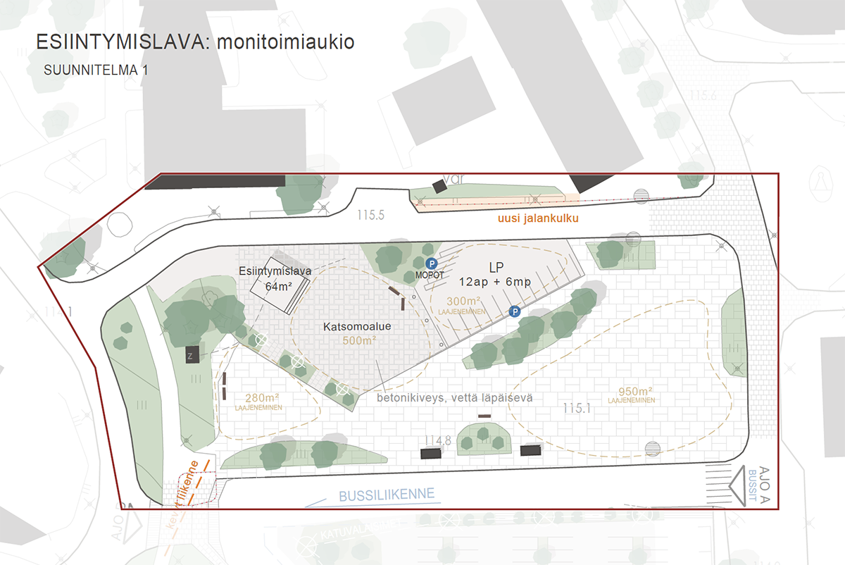 Monitoimiaukion esiintymislava